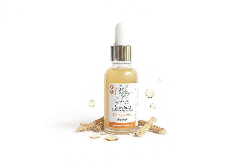 Serúm Facial de vitamina C, hamamelis, regaliz. 30 ml.