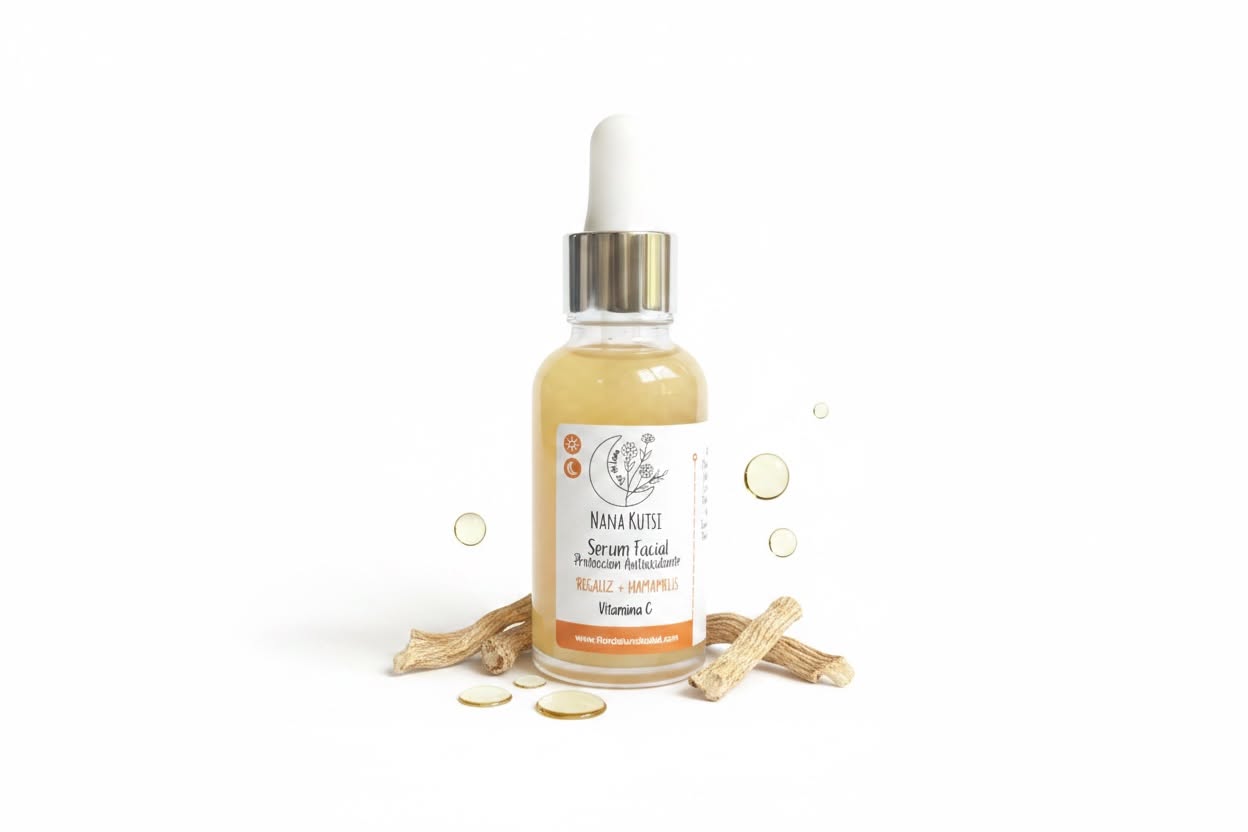 Serúm Facial de vitamina C, hamamelis, regaliz. 30 ml.