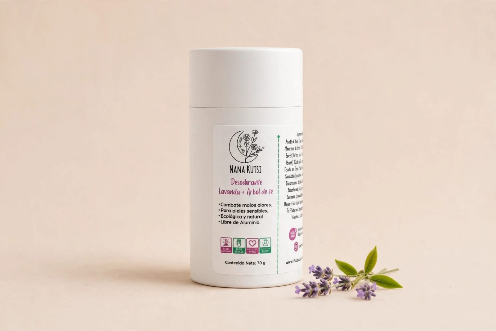 Desodorante de Lavanda y tea tree 70 gr.