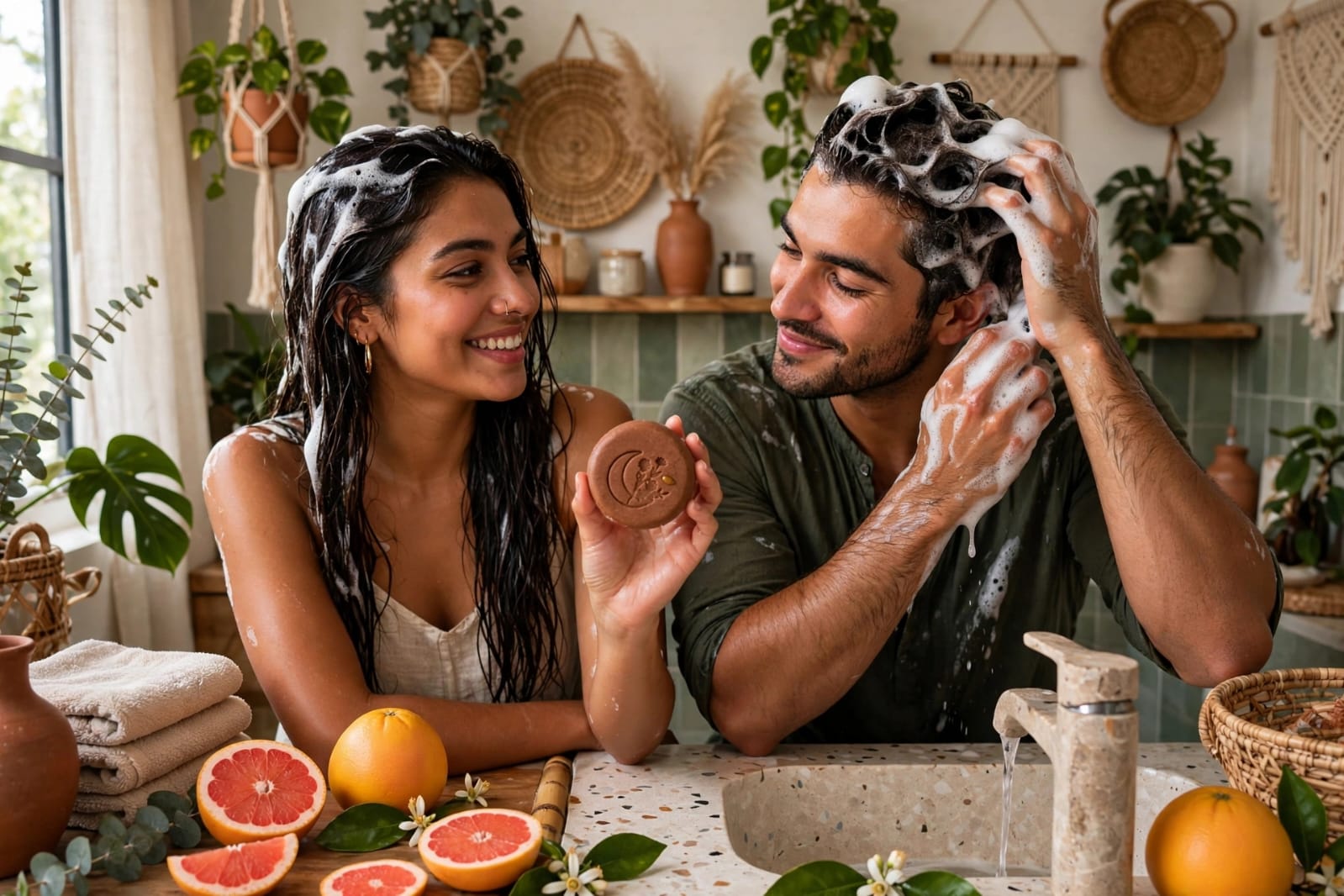 Shampoo sólido con Toronja y argán 100 gr