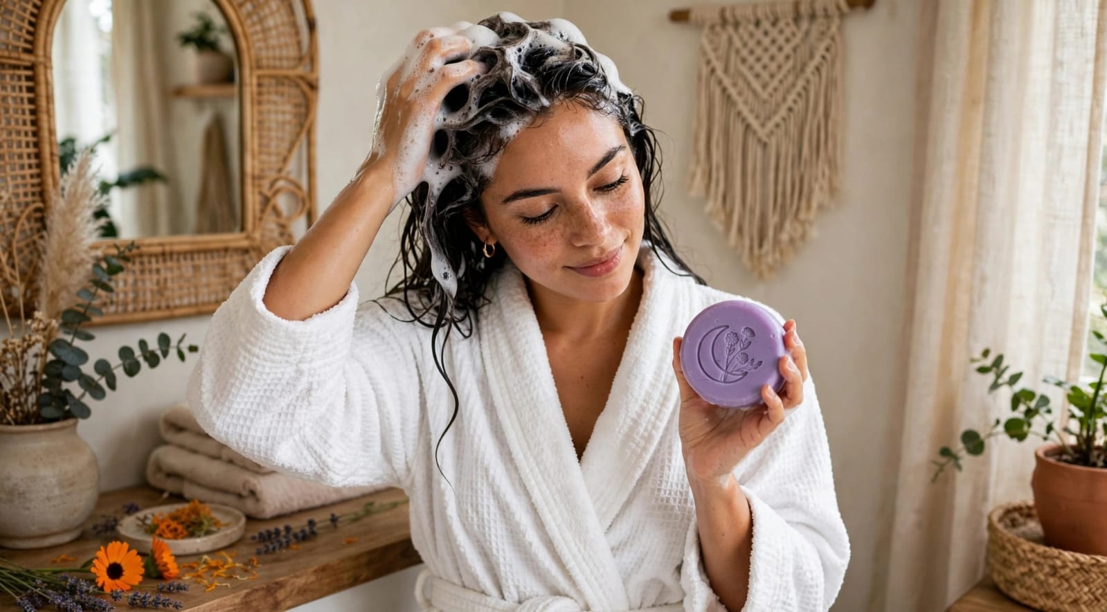 Shampoo sólido de Lavanda con caléndula 100 gr