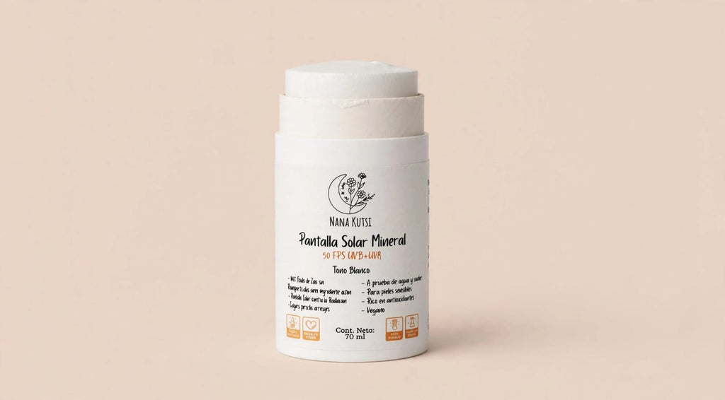Protector solar mineral blanca. UVA/UVB 50 SFP. 70gr