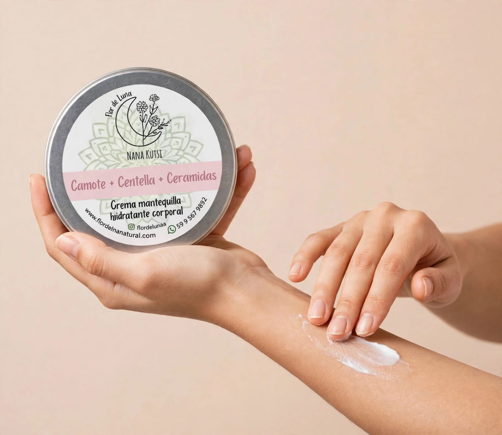 Crema corporal de Camote silvestre, centella asiática, ceramidas y vitamina B5. 250 gr.