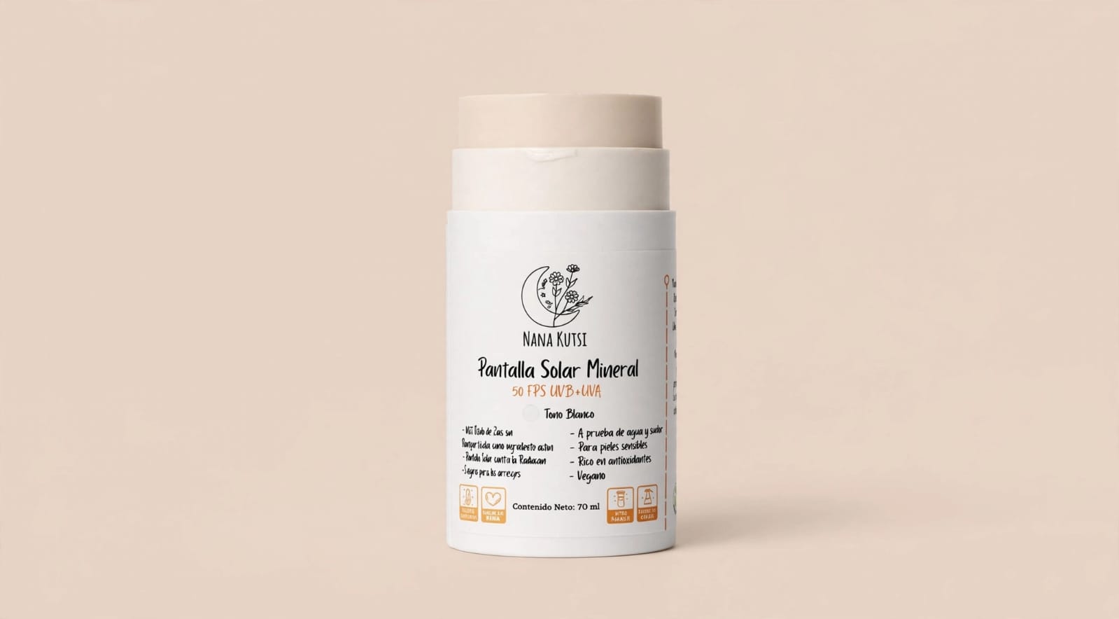 Protector solar mineral tono piel UVA/UVB 50 SFP 70 gr