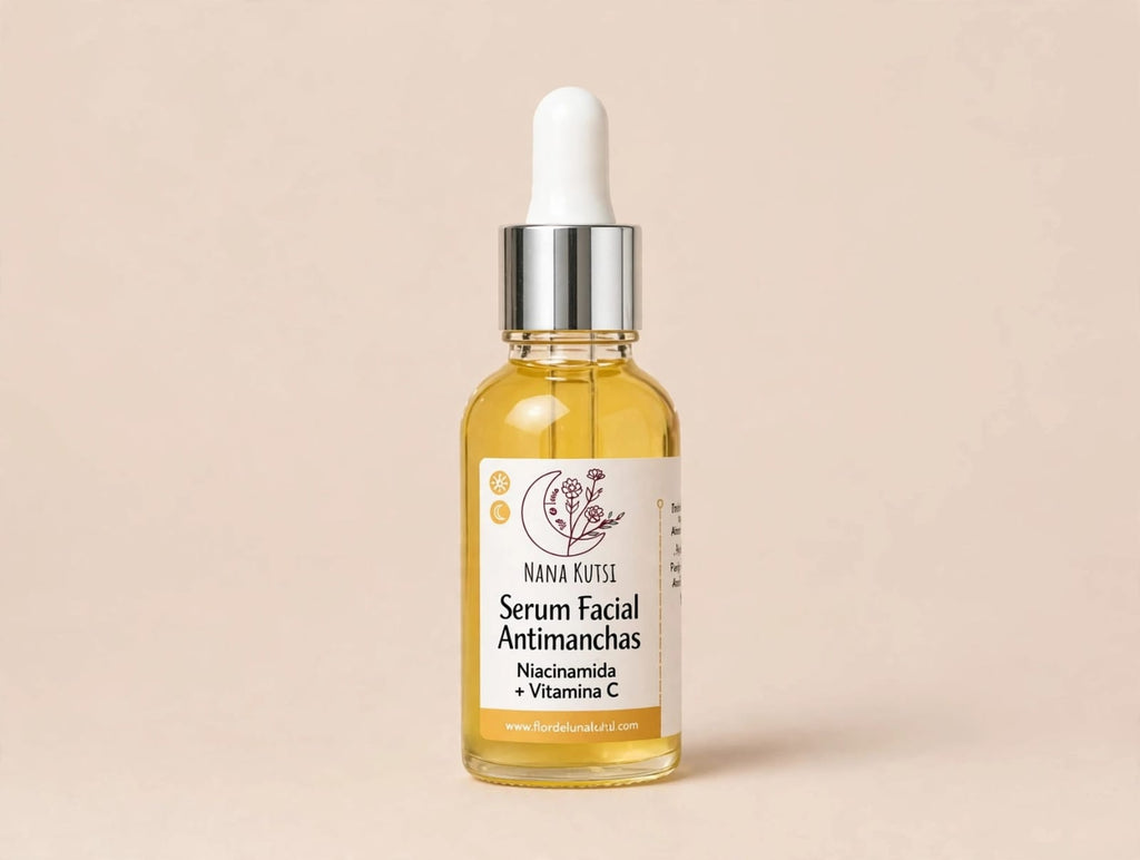 Sérum facial de día Despigmentante. Niacinamida, ácido hialuronico, jengibre, y curcuma. 30 ml
