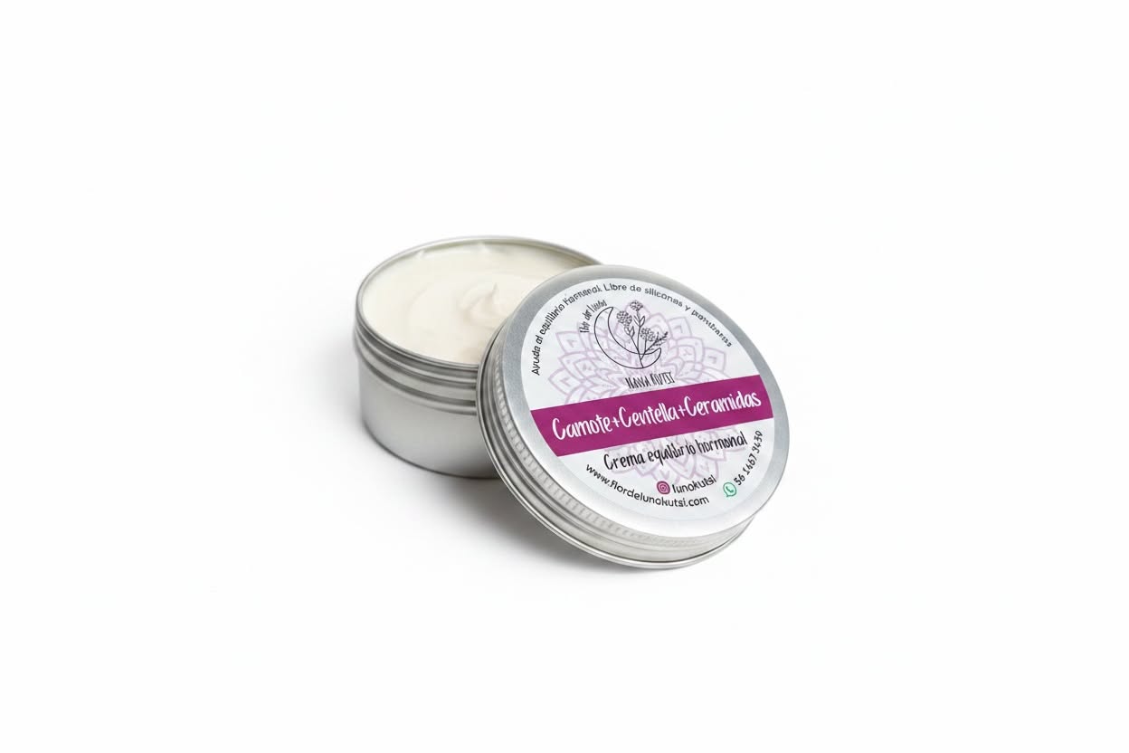 Crema corporal de camote silvestre, centella asiatica, ceramidas, vitamina B5. 250 gr.