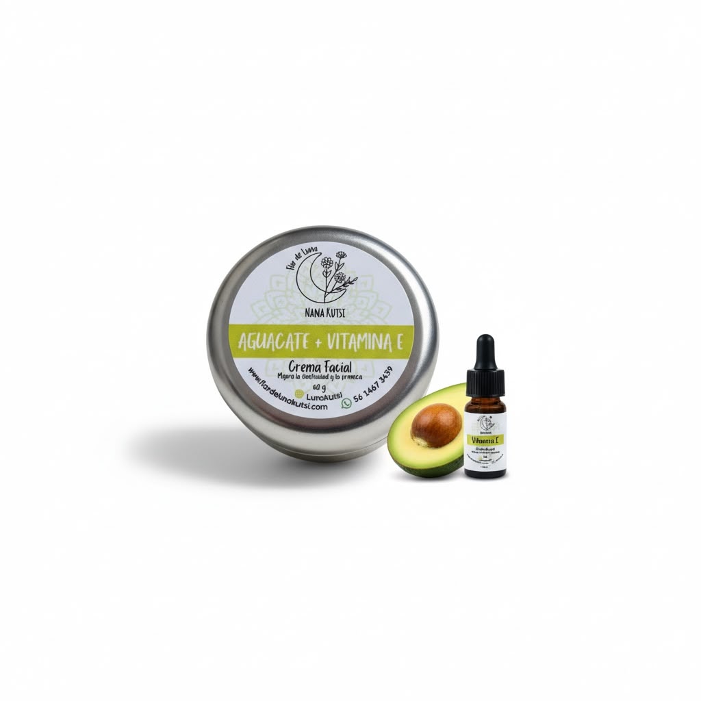 Crema facial de Aguacate, aloe, niacinamida, vitamina E. 60 gr