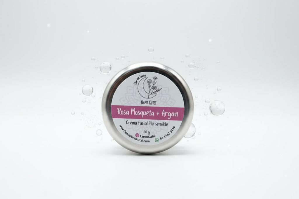 Crema facial de rosa mosqueta, argán, aloe. 60 gr.
