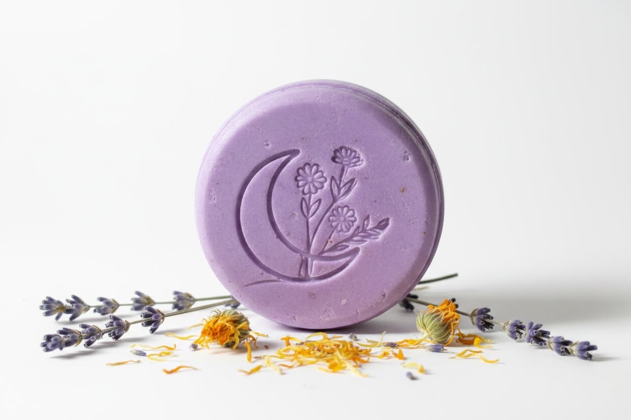 Shampoo solido  de lavanda con caléndula 100 gr