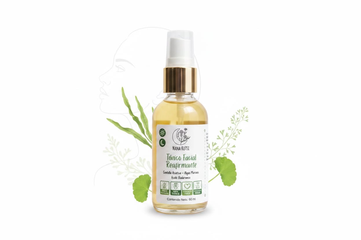 Tónico Facial Reafirmante hialuronico, centella asiatica, algas marinas. 60 ml