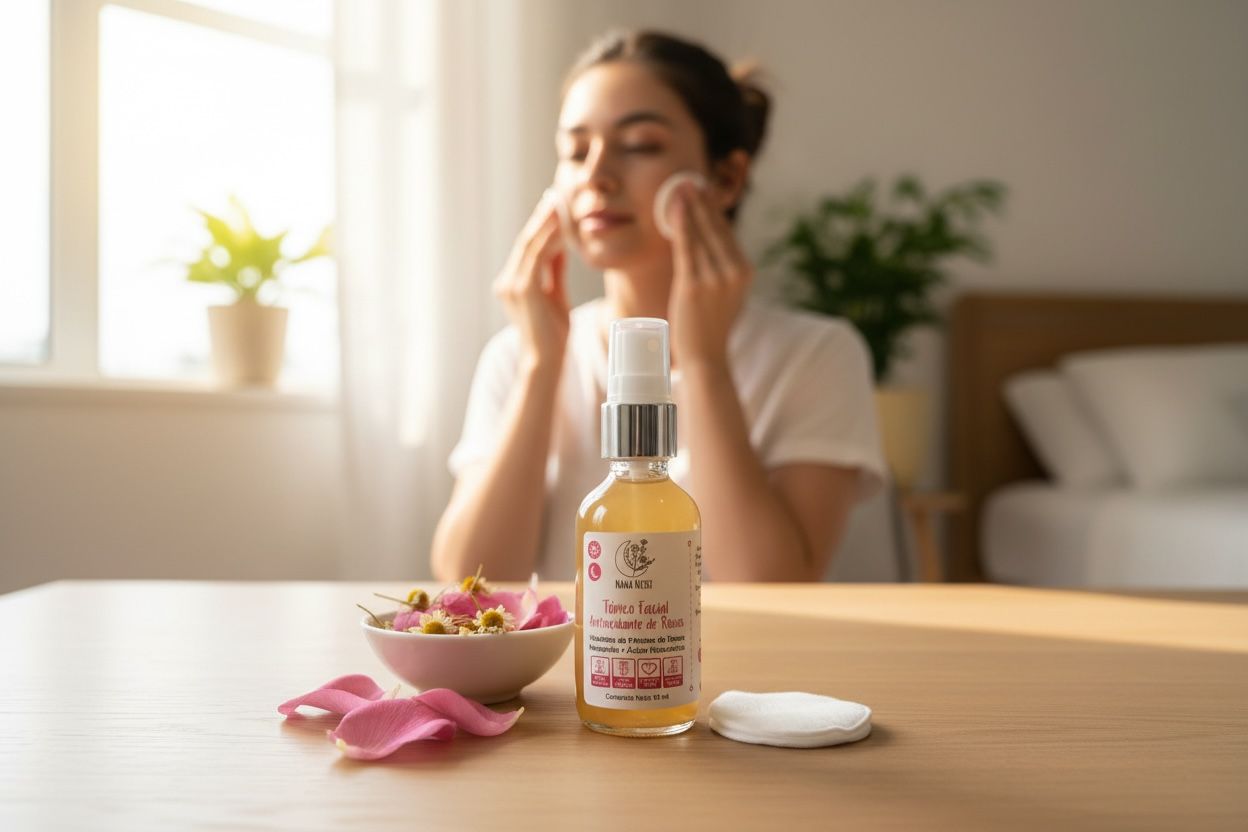 Tónico Facial Antioxidante, rosas, manzanilla, A. hialuronico. 60 ml