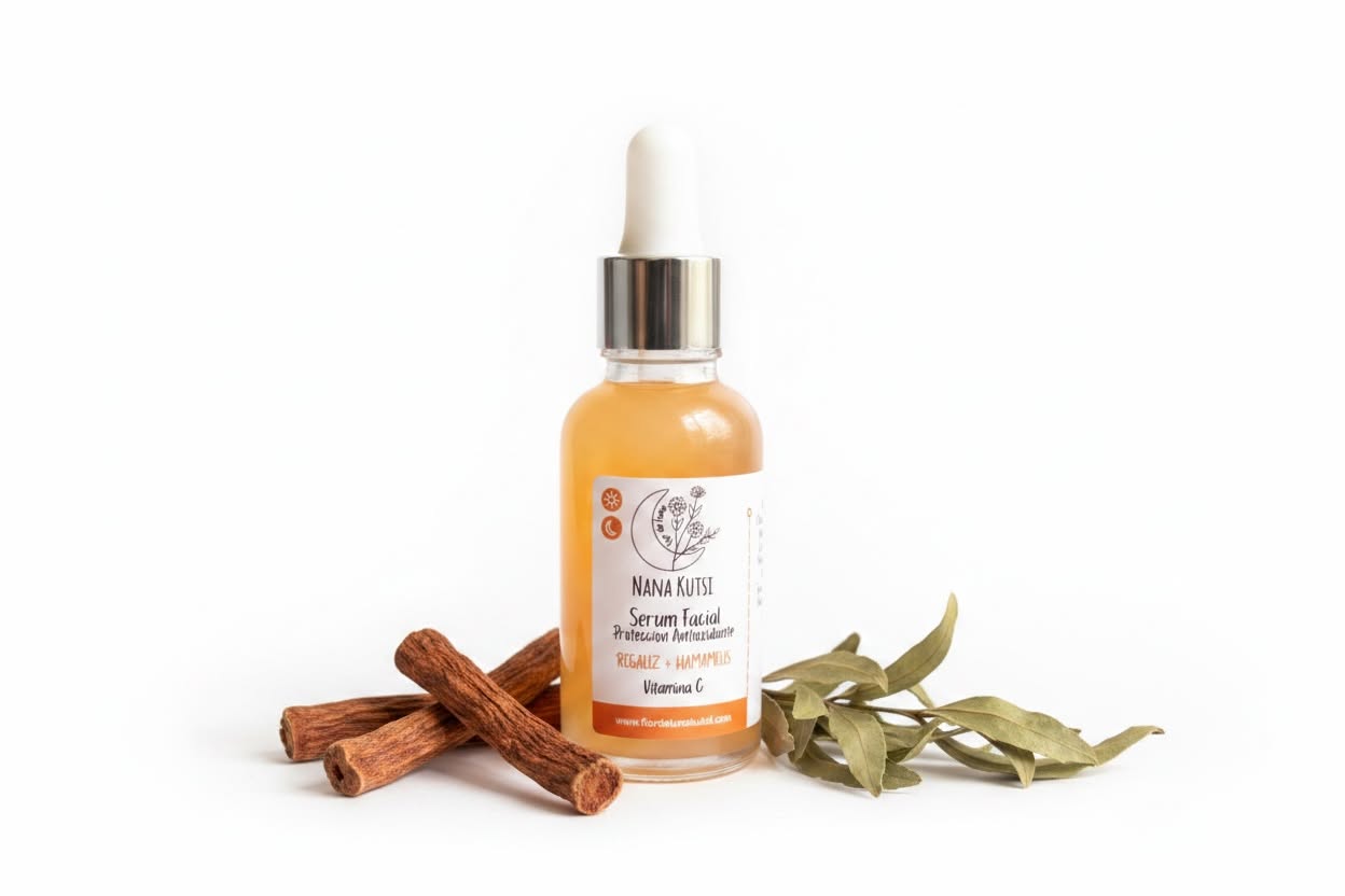 Serúm Facial de vitamina C, hamamelis, regaliz. 30 ml.